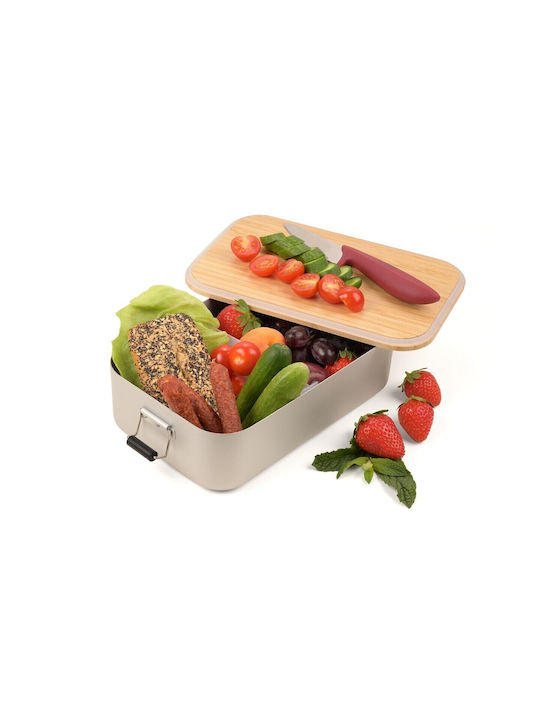 Troika Bamboo Lunch Box Silver 23.6x14.7cm
