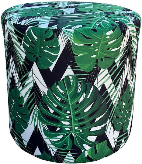 Stool For Living Room Nomads Green with Pattern 38x38x38cm