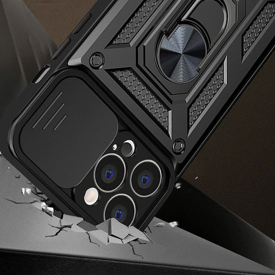 Hurtel Hybrid Armor Camshield Back Cover Negru (Vivo X80 Lite, V25)