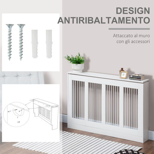 HomCom Κάλυμμα Καλοριφέρ από MDF Λευκό 120x18x84cm