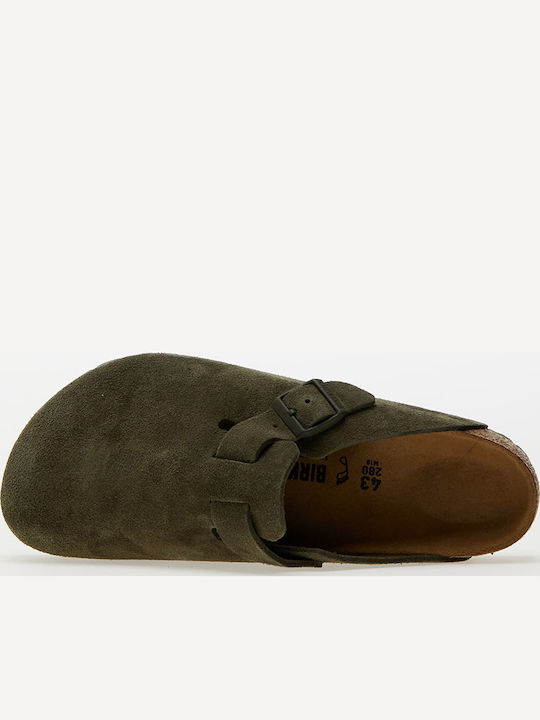 Boston Vl Men's Leather Slippers Green