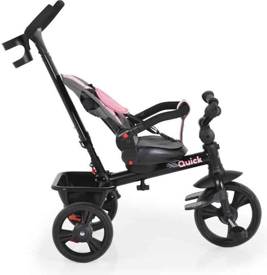 Quick Tricicletă Pentru Copii Cu Mâner Pentru Părinți Pentru 1.5+ Ani Roz