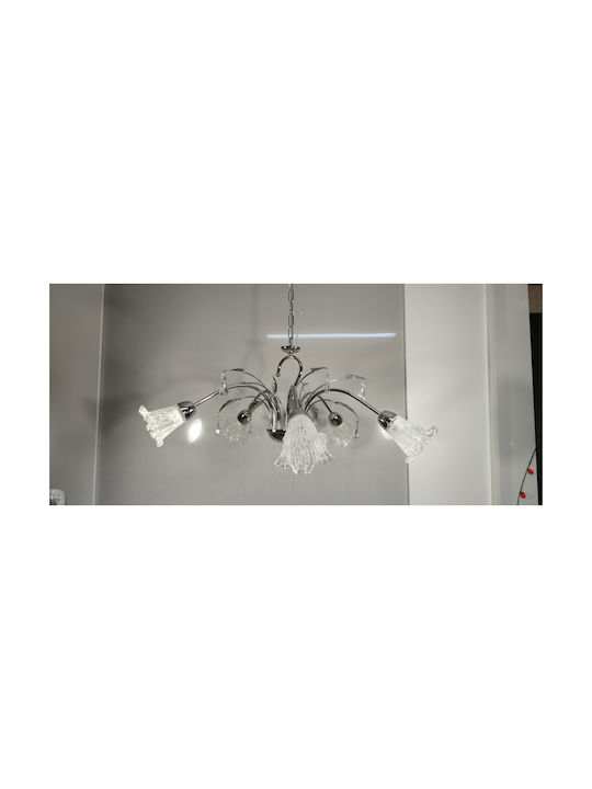 Epiplo-Fos Kronleuchter 5xE14 Ø80cm mit Kristallen Silber 0500056