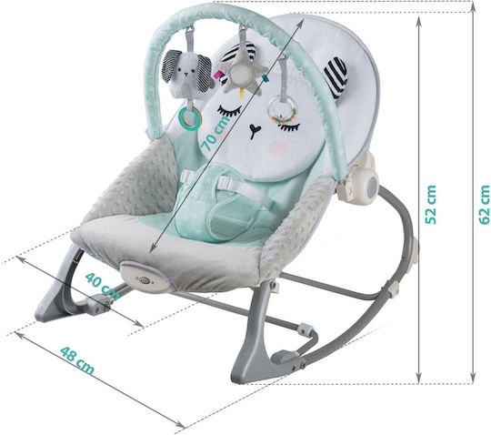 Ricokids Elektrisch Baby Relax mit Vibration Mint für Kind bis 9kg