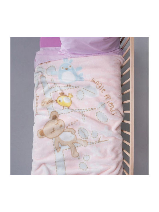 Palamaiki Blanket Cot Bebe Velour BV722 Velvet Beige 110x140cm