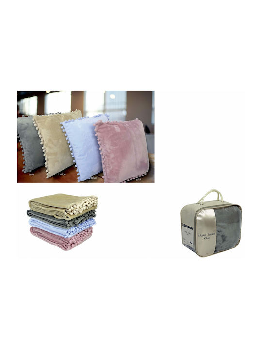Makis Tselios Home Κουβέρτα Κούνιας Pomy Fleece Μπλε 110x140εκ.