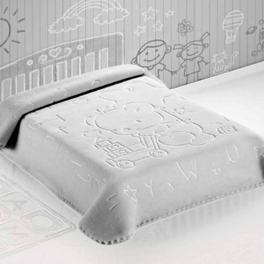 Belpla Κουβέρτα Κούνιας Ster 521 Βελουτέ Γκρι 110x140εκ.