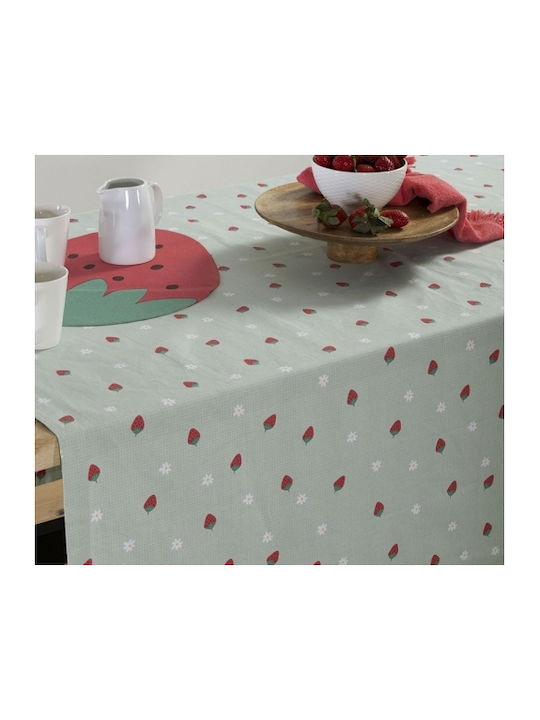 Nef-Nef Homeware Cotton Stain Resistant Tablecloth Green 140x180cm