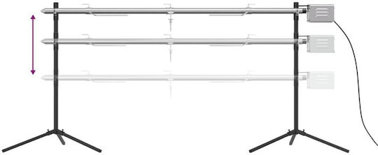 vidaXL Inox Barbecue Spit for Lamb with Motor 150cm