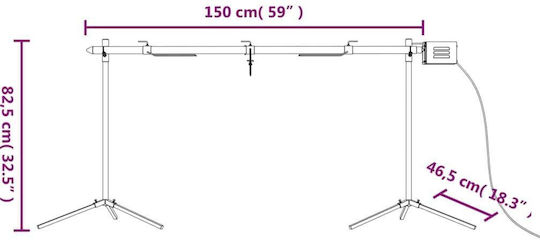 vidaXL Inox Barbecue Spit for Lamb with Motor 150cm