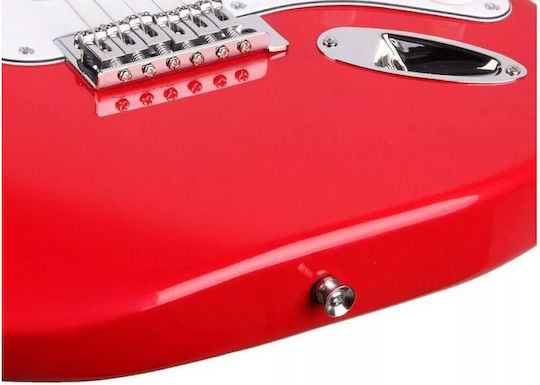 Timeless Tools Комплект Електрическа Китара Stratocaster с SSS Конфигурация на Пикапите Червено с Калъф