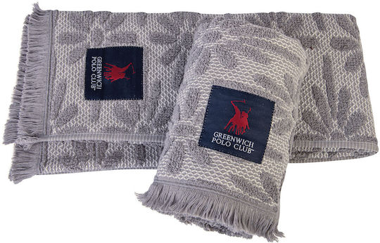 Greenwich Polo Club Towel from 100% Cotton in Gray Color 60x40cm 2pcs Greenwich Polo Club Towel from 100% Cotton in Gray Color 60x40cm 2pcs