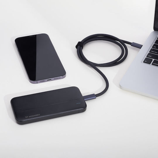 Wozinsky WPBWE1 Power Bank 10000mAh 10W с 2 USB-A порта и USB-C порт Черен