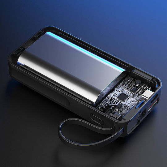 Dudao K15 sB Външна Батерия 10000mAh 22.5W с USB-A Изходен Порт и USB-C Изходен Порт Power Delivery Черна
