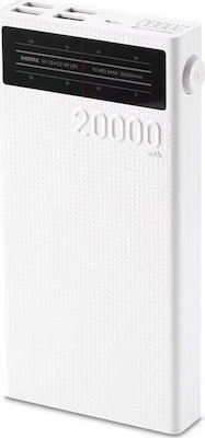Remax RPP-102 Power Bank 20000mAh cu 4 Porturi USB-A Alb
