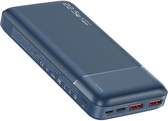 Remax RPP-192 Power Bank 20000mAh 22.5W με 2 Θύρες USB-A και Θύρα USB-C Power Delivery / Quick Charge 3.0 Μαύρο
