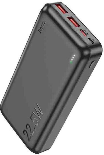 Hoco J101A Astute Power Bank 20000mAh 20W με 2 Θύρες USB-A και Θύρα USB-C Power Delivery / Quick Charge Μαύρο