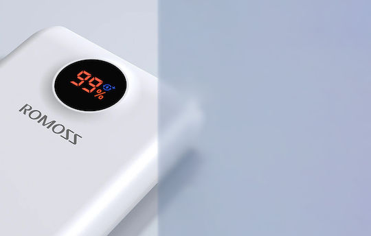 Romoss SW20PF Power Bank 20000mAh 22.5W με 2 Θύρες USB-A και Θύρα USB-C Power Delivery Λευκό