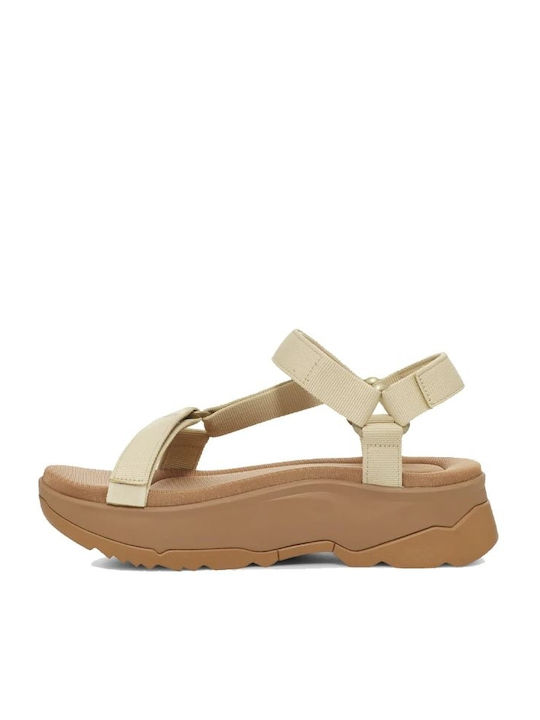 Jadito Γυναικεία Σανδάλια Flatforms Μπεζ