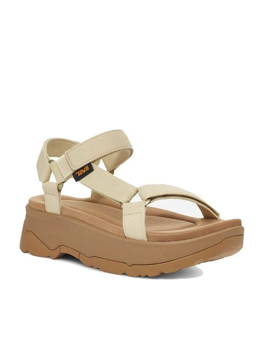 Jadito Γυναικεία Σανδάλια Flatforms Μπεζ