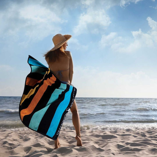 Greenwich Polo Club Beach Towel Cotton Yellow / Blue / Orange 180x90cm.