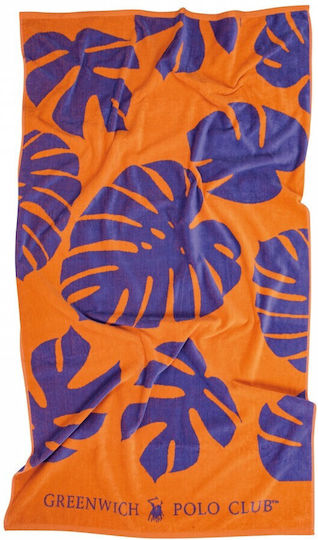 Greenwich Polo Club Cotton Beach Towel Purple Orange 180x90cm
