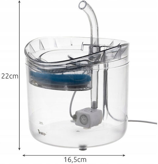 Purlov Automat Adăpătoare / Fântână pentru Câine & Pisică 2lt 22cm în Culoare Alb