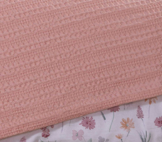Nef-Nef Homeware Cool Pique Blanket Double 220x240cm Salmon