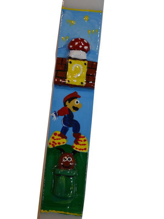 Пасхална Свещ Супер Марио Плакет Ароматична И Handmade Handmade Super Mario 25см