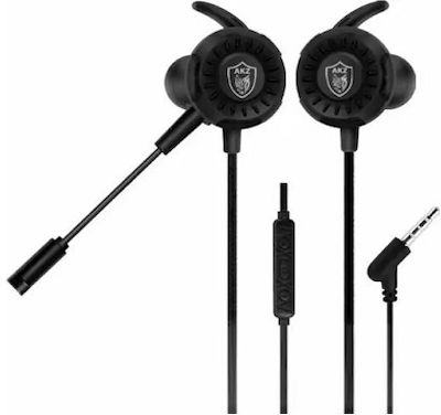 AKZ GM-D1 In Ear Gaming Headset με σύνδεση 3.5mm Black/Red