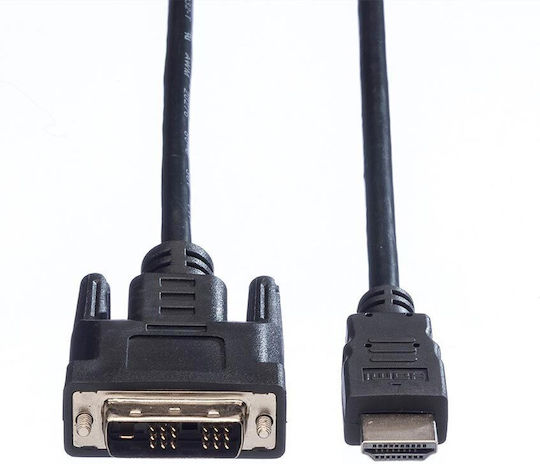 Value Кабел DVI-D мъжки - HDMI мъжки 2.0м Черен (11.99.5522)