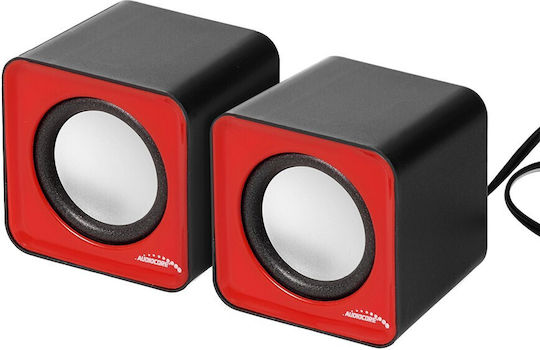 Audiocore Audiocore AC870 Ηχεία Υπολογιστή 2.0 με Ισχύ 6W Κόκκινα