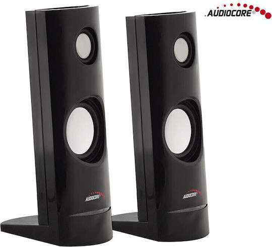 Audiocore Audiocore AC860 Ηχεία Υπολογιστή 2.0 με Ισχύ 8W σε Μαύρο Χρώμα
