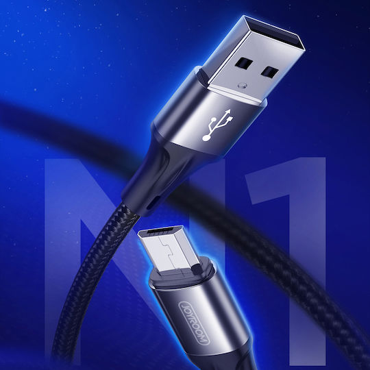 Joyroom S-1030N1 Braided USB 2.0 to micro USB Cable Μαύρο 1m