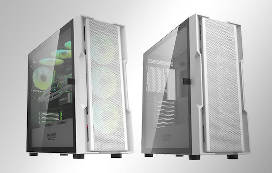 Darkflash DK431 Gaming Midi Tower Computer Case with Side Window White