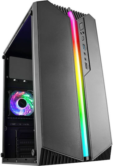 Mars Gaming MC-S1 Gaming Mini-Turm Computergehäuse mit RGB-Beleuchtung Schwarz