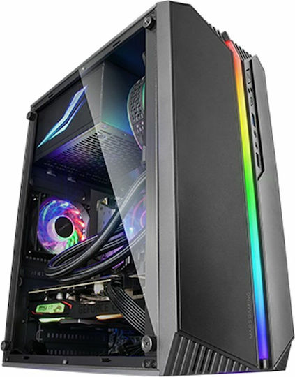 Mars Gaming MC-S1 Gaming Mini-Turm Computergehäuse mit RGB-Beleuchtung Schwarz