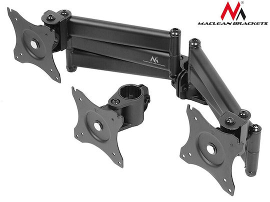 Maclean Energy Stand Desk Mounted for 3 Monitors up to 27" with Arm (MC-691)
