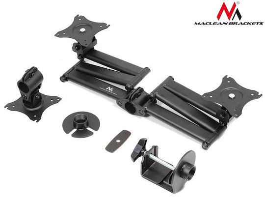 Maclean Energy Stand Desk Mounted for 3 Monitors up to 27" with Arm (MC-691)