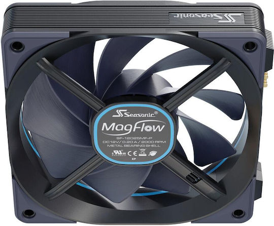 Seasonic MagFlow 1225 Case Fan 120mm (2000rpm / 66.33cfm) Χωρίς Led Φωτισμό και Σύνδεση 4-Pin PWM