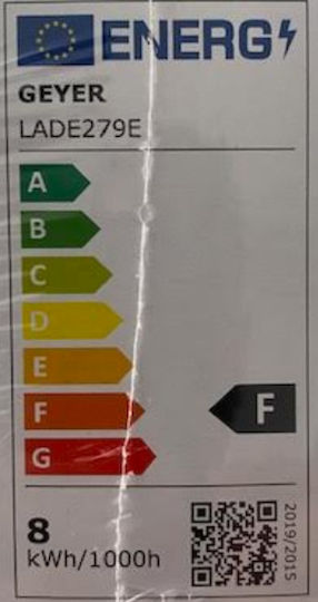 Geyer Λάμπα LED 8.5W 107mm για Ντουί E27 και Σχήμα A60 Ψυχρό Λευκό 806lm
