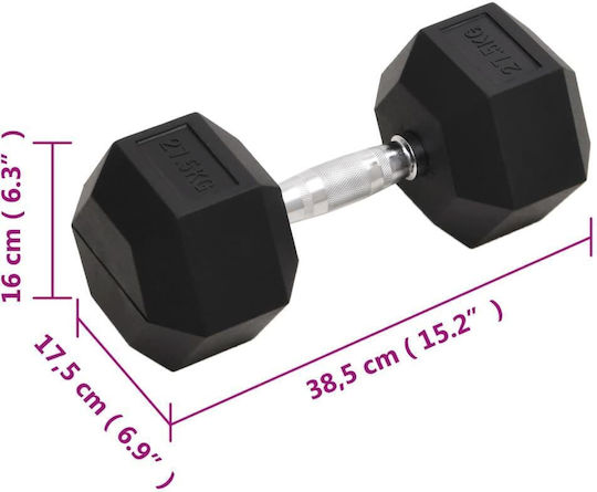 vidaXL Sechseck Hantel 1 x 27,5 kg