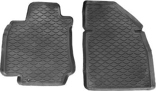Set of Front and Rear Mats 4pcs Tray Type for Nissan Tiida 2006-2012 Black