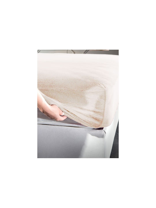 La Luna Jersey Σεντόνι Υπέρδιπλο με Λάστιχο 160x200+30εκ. Beige