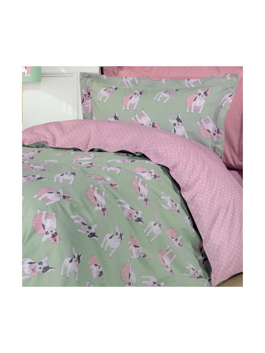 Greenwich Polo Club 8826 Set Kids Duvet Cover Single with Pillowcase Cotton Pink - Mint 160x240cm