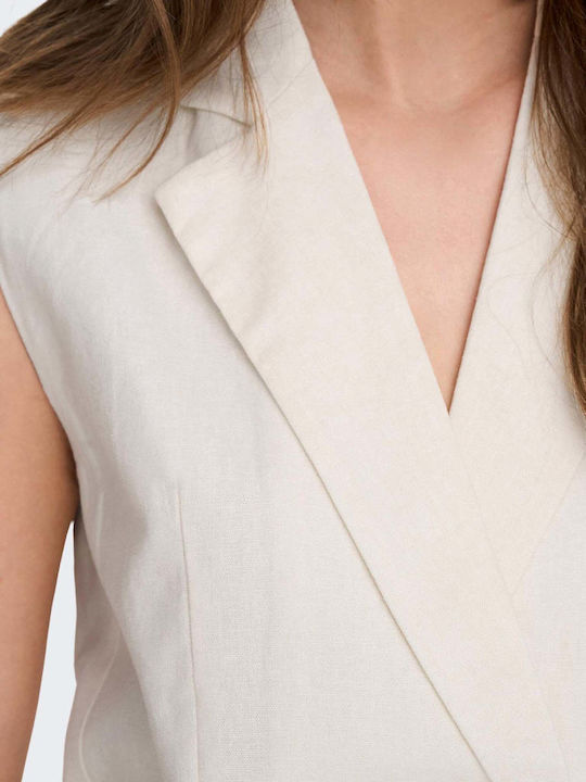 Women's Vest with Buttons White