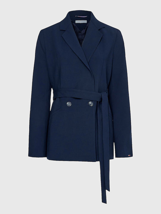 Tommy Hilfiger Damen Gekreuzt Blazer Marineblau