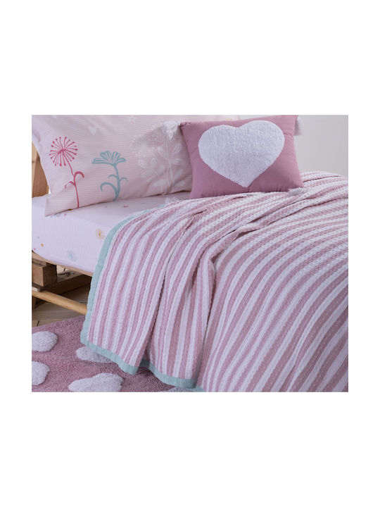 Nef-Nef Homeware Kids Blanket Happy Stripe 160x240cm 032614 Pink