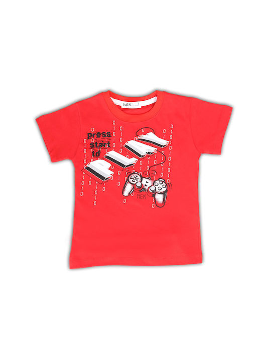 Nek Kids Wear Kids Set with Shorts Summer 2pcs Red