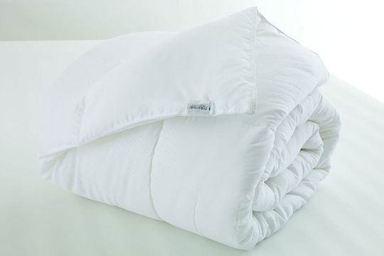 Palamaiki Завивка King Size с Пълнеж Микрофибър 260x240см Twin Stripe Бял 200 GSM 7.5 togs